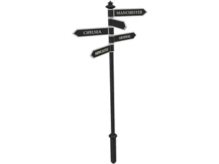 Street Sign UK 3D Model preview