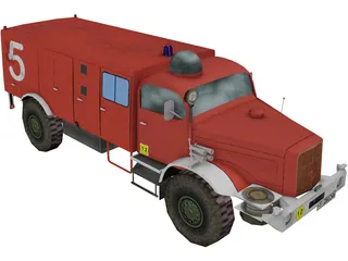 Mercedes-Benz Fire Truck 3D Model preview
