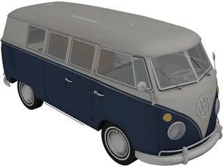Volkswagen Kombi (1967) 3D Model preview