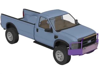 Ford F-250 Pickup 3D Model preview