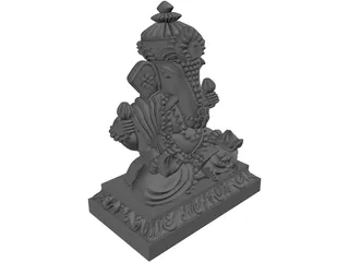 Thai Buddha China Statue 3D Model preview