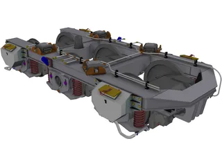 Bogie 3 Axle 3D Model preview