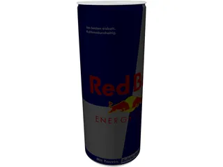 Red Bull Can 3D Model preview