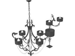 Cantori Lago Lamps 3D Model preview