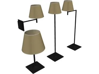 Flos Ktribe Soft Lamps 3D Model preview