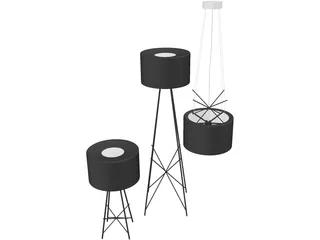 Flos Ray Lamps 3D Model preview