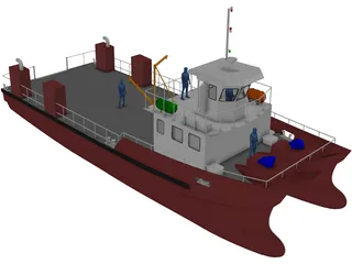 Tug Boat 3D Model preview