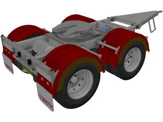 Tandem Axle Dolly 1540 Axle Centers 3D Model preview