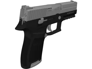 Sig Sauer P250 9mm Handgun 3D Model preview