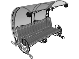 Garden Bench 3D Model preview