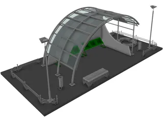 Bus Stop 3D Model preview