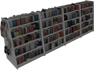 Book Rack 3D Model preview