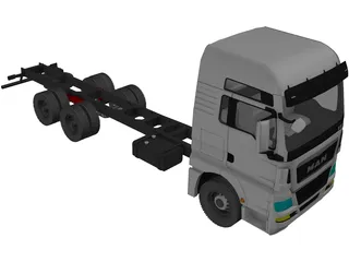 MAN TGX 6X4 Cab 3D Model preview
