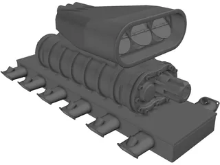 Intake Manifold with Supercharger 3D Model preview