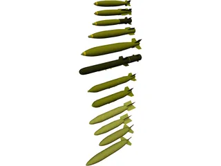 MK82 and MK84 Family Bombs 3D Model preview