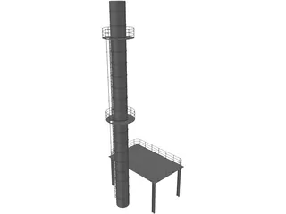 Distillation Column 3D Model preview