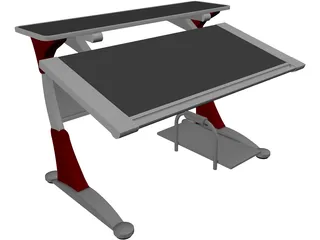Modern Office Desk 3D Model preview