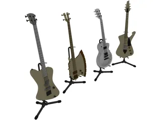Electric Guitars Collection 3D Model preview