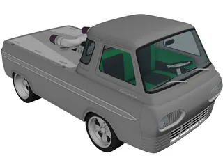Ford E100 Econoline Dragster (1961-1967) 3D Model preview