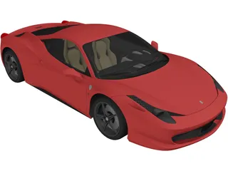 Ferrari 458 Italia 3D Model preview