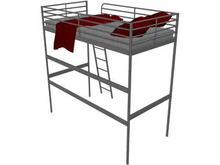 Bed IKEA 3D Model preview