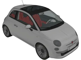 Fiat 500 (2008) 3D Model preview