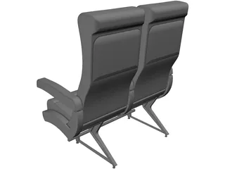 Commercial Jet Seat 3D Model preview