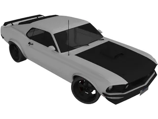 Ford Mustang Boss 302 (1969) 3D Model preview