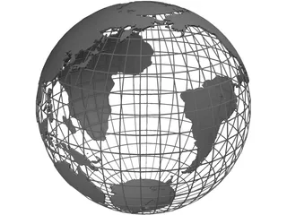 Globe Map Frame 3D Model preview