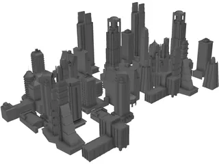 Skyscrapers Collection 3D Model preview