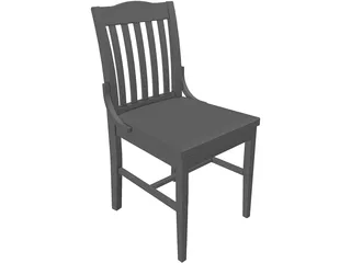 Old American School Chair 3D Model preview