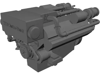 MAN Marine Diesel V12 Engine 3D Model preview