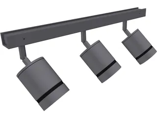 Lamps on Railing 3D Model preview