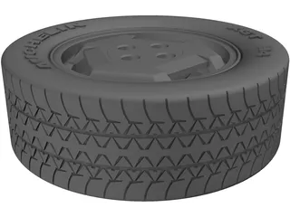 Wheel with Tyre 3D Model preview