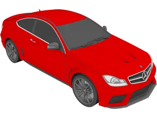 Mercedes-Benz C63 AMG Coupe Black Series (2012) 3D Model preview