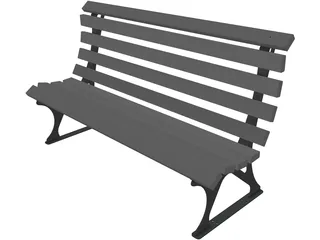 Park Bench 3D Model preview