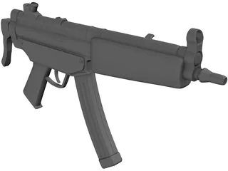 MP5 Machine Gun 3D Model preview