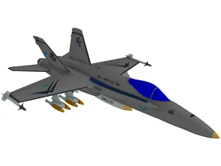 FA-18 Hornet 3D Model preview