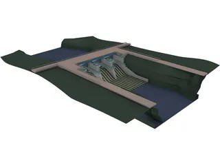 Large Scale Dam 3D Model preview