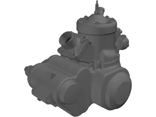 Two Stroke Motorbike Engine 500cc 3D Model preview