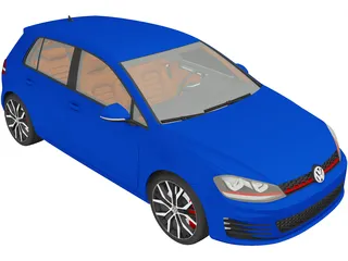 Volkswagen Golf GTI VII (2014) 3D Model preview