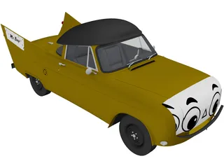 Mr. Beep Cartoon Car 3D Model preview