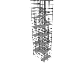 Scaffold Stairs 3D Model preview