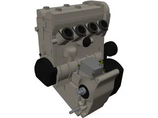 Suzuki GSX-R600 K1-3 Engine 3D Model preview
