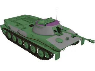 PT-76 Amphibious Tank 3D Model preview