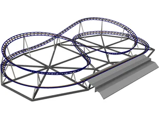 Roller Coaster 3D Model preview