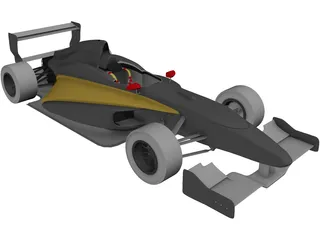 Formula 2000 Racing Car 3D Model preview