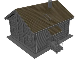 Wood House 3D Model preview