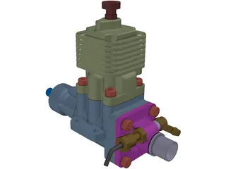 Ethanol RC Auto Combustion Engine 3D Model preview