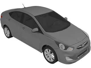 Hyundai Solaris (2012) 3D Model preview